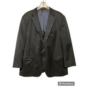 Samuelsohn Loro Piana Jacket 48R Blazer Black Minimalist Super 120s 100% Wool